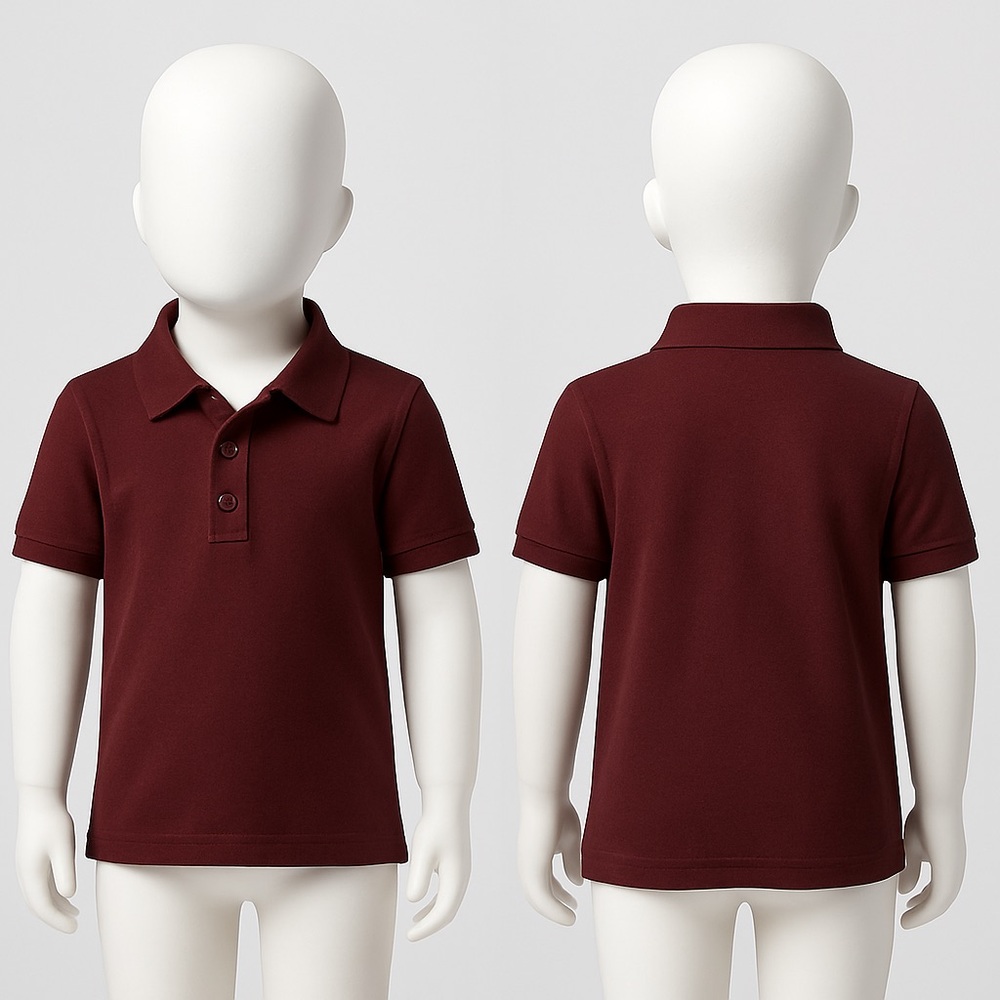 Boys Burgundy Polo Shirt Amazon Essentials Short Sleeve Uniform Top Medium